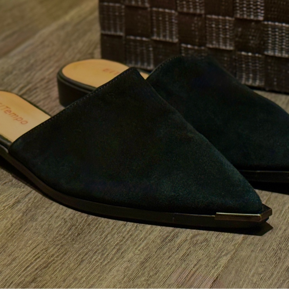 Chic Black Suede Women's Mules